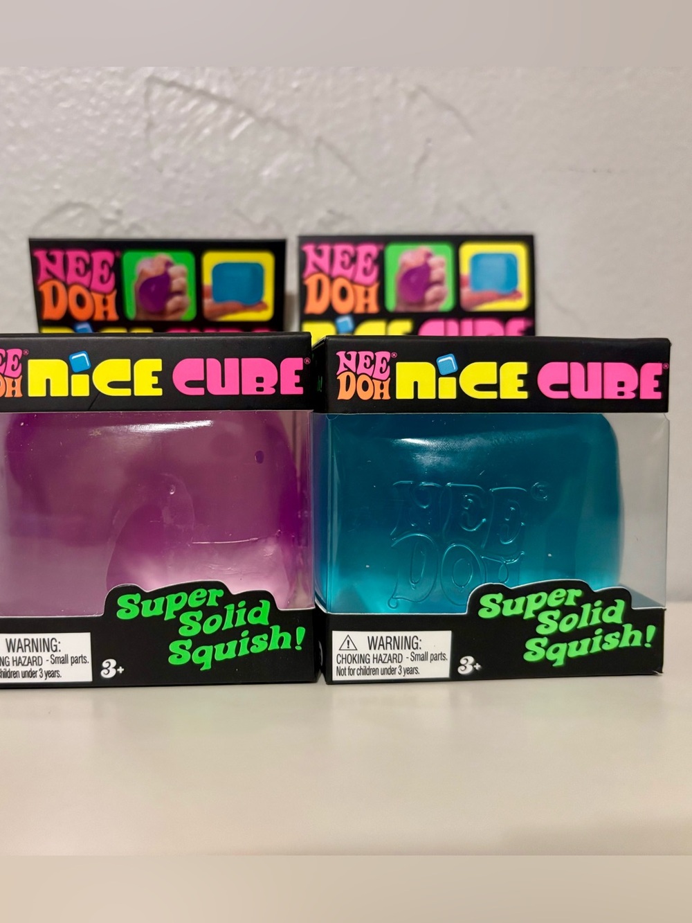 NeeDoh Nice Cube Super Solid Squish Sensory Toy - Purple & Teal